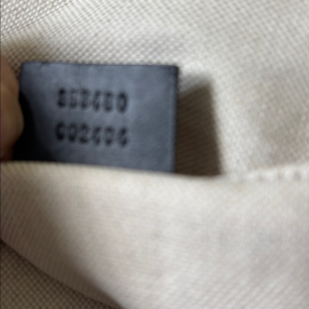 GUCCI pouch bag canvas gray clutch bag L-shaped zipper logo - Picture 9 of 12